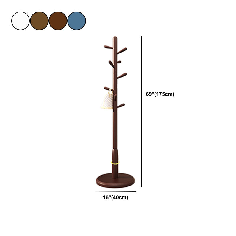 Contemporary Hall Tree with Hooks Hall Stand in Engineered Wood Coat Rack