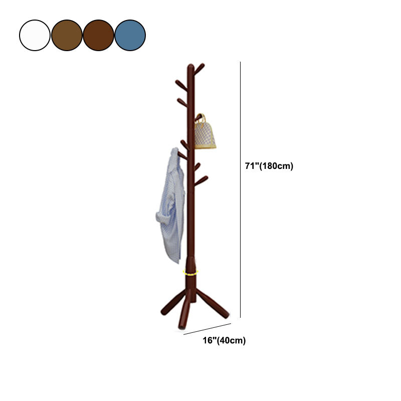 Contemporary Hall Tree with Hooks Hall Stand in Engineered Wood Coat Rack