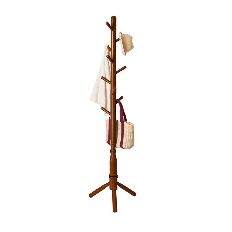 Contemporary Hall Stand Oak Wood Free Hooks Included Standing Entryway Kit