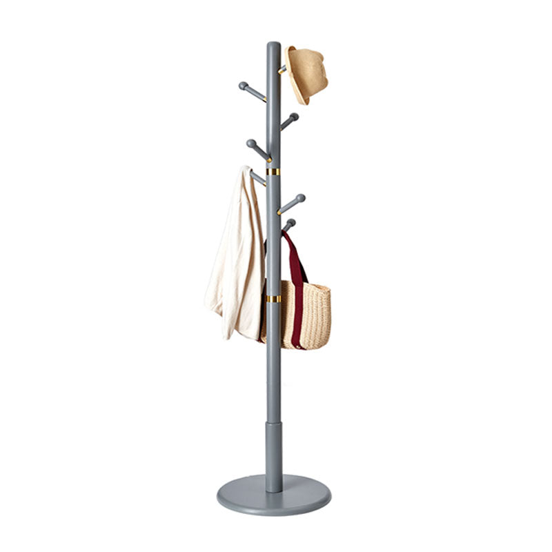 Contemporary Hall Stand Oak Wood Free Hooks Included Standing Entryway Kit