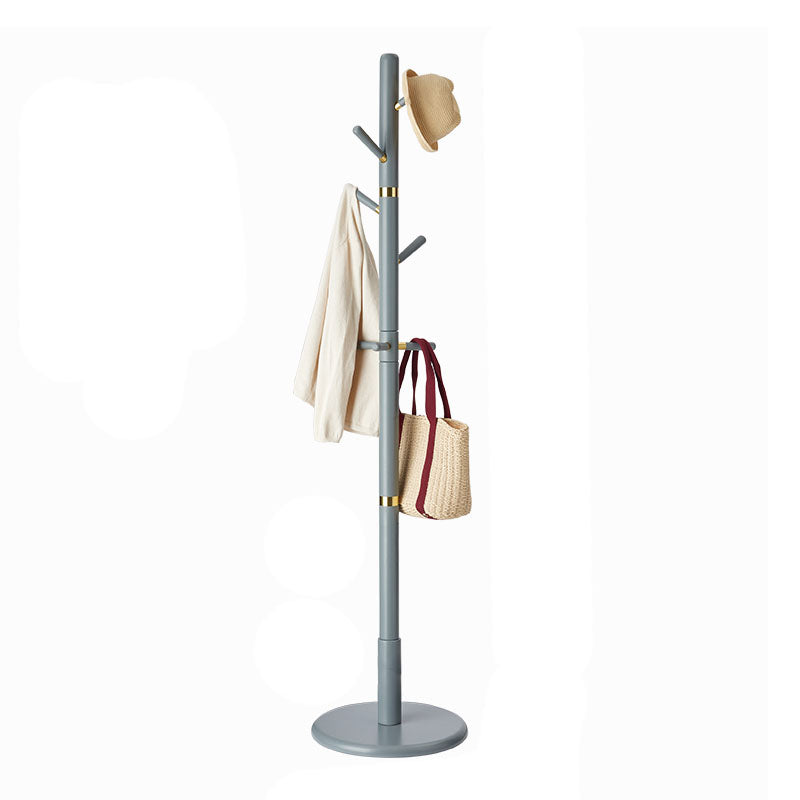 Contemporary Hall Stand Oak Wood Free Hooks Included Standing Entryway Kit