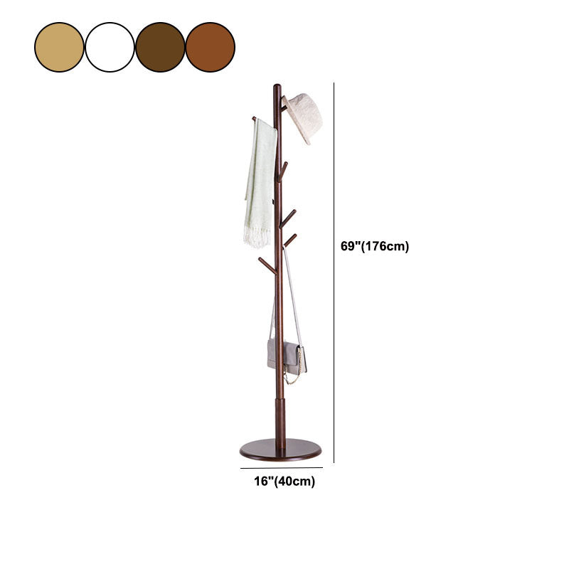 Contemporary Hall Stand Oak Wood Free Hooks Included Standing Entryway Kit