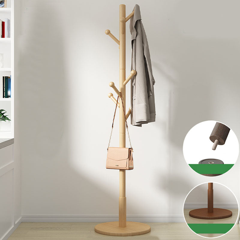 Modern Hall Tree Hanger Hooks Entryway Kit Beech Wood Coat Rack