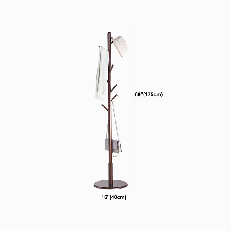 Modern Hall Tree Hooks Entry Hall Treein Dark Oak Wood Coat Hanger