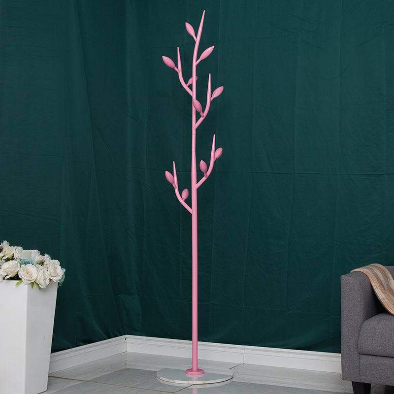 Magnificent Metal Hall Tree with Hooks Leaves Shape Coat Hanger