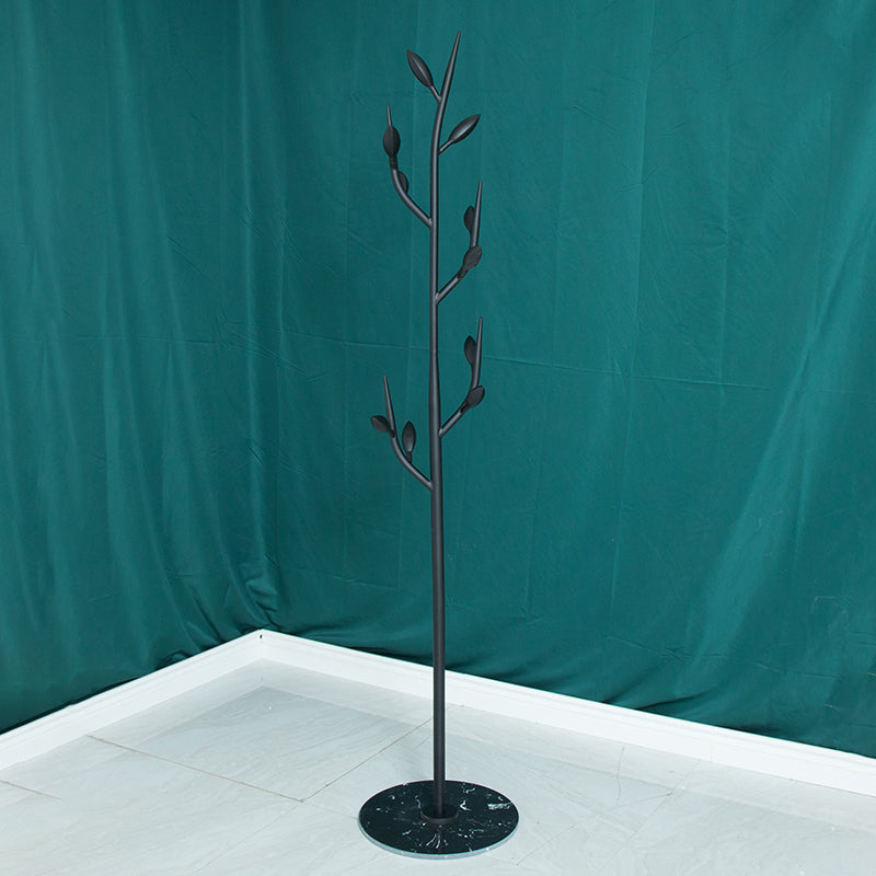 Magnificent Metal Hall Tree with Hooks Leaves Shape Coat Hanger