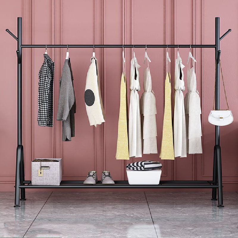 Contemporary Coat Rack Free Standing Coat Hook One Storage Shelve Metal Hall Stand