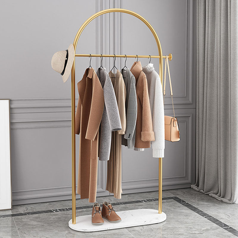 Glam Coat Rack Free Standing Metal Hall Stand with Slate Base Living Room