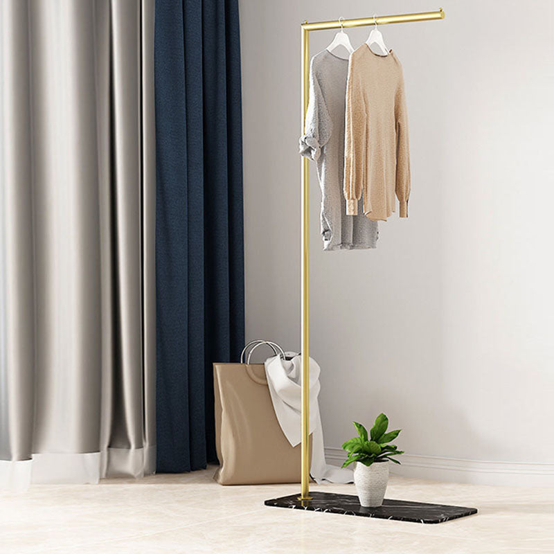 Contemporary Coat Rack Free Standing Metal Hall Stand with Slate Base