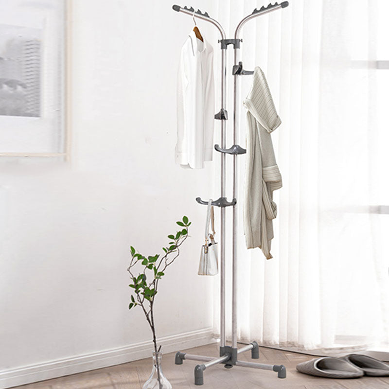 Contemporary Metal Hall Tree with Hooks and Castors Entry Hall Tree