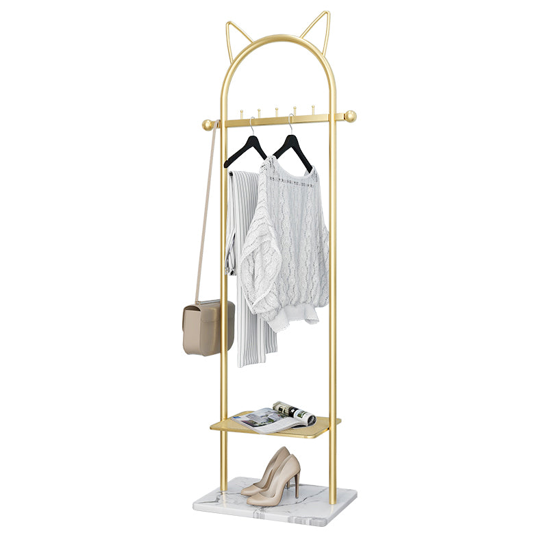 Modern Metal Hall Stand with Hooks Storage Shelf Coat Hanger