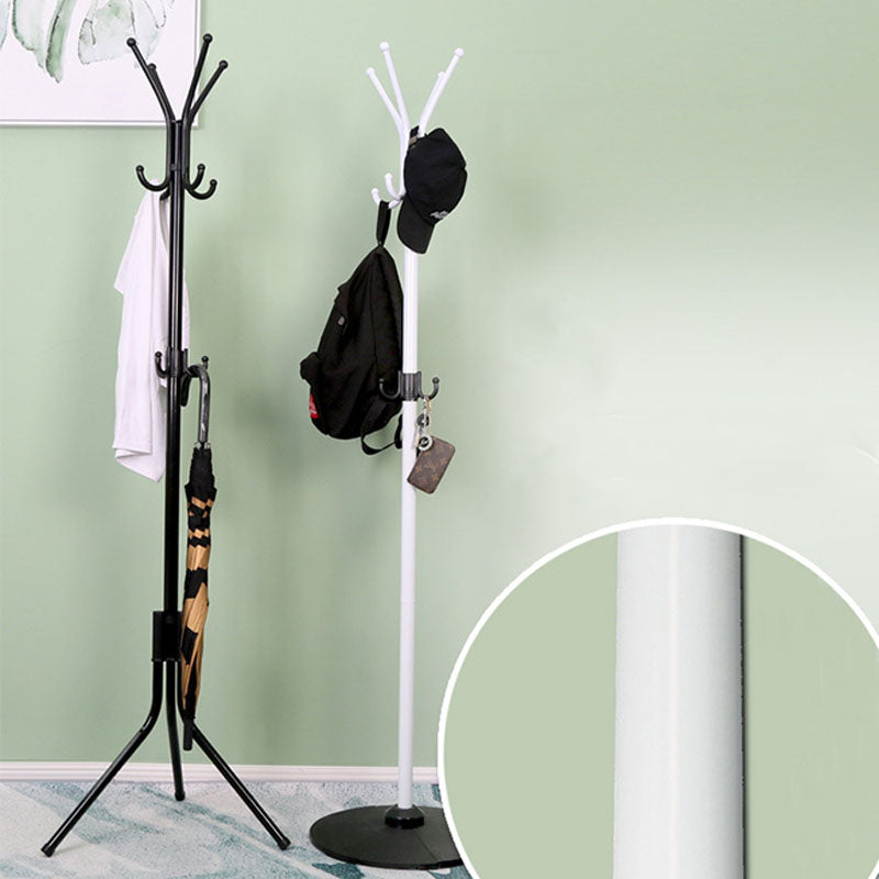 Contemporary Coat Rack Free Standing Coat Hook Metal Tripod Hall Stand