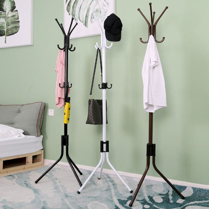 Contemporary Coat Rack Free Standing Coat Hook Metal Tripod Hall Stand