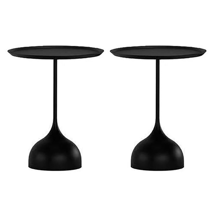 Medieval Modern Style Round Metal Table with Pedestal Base Side Table