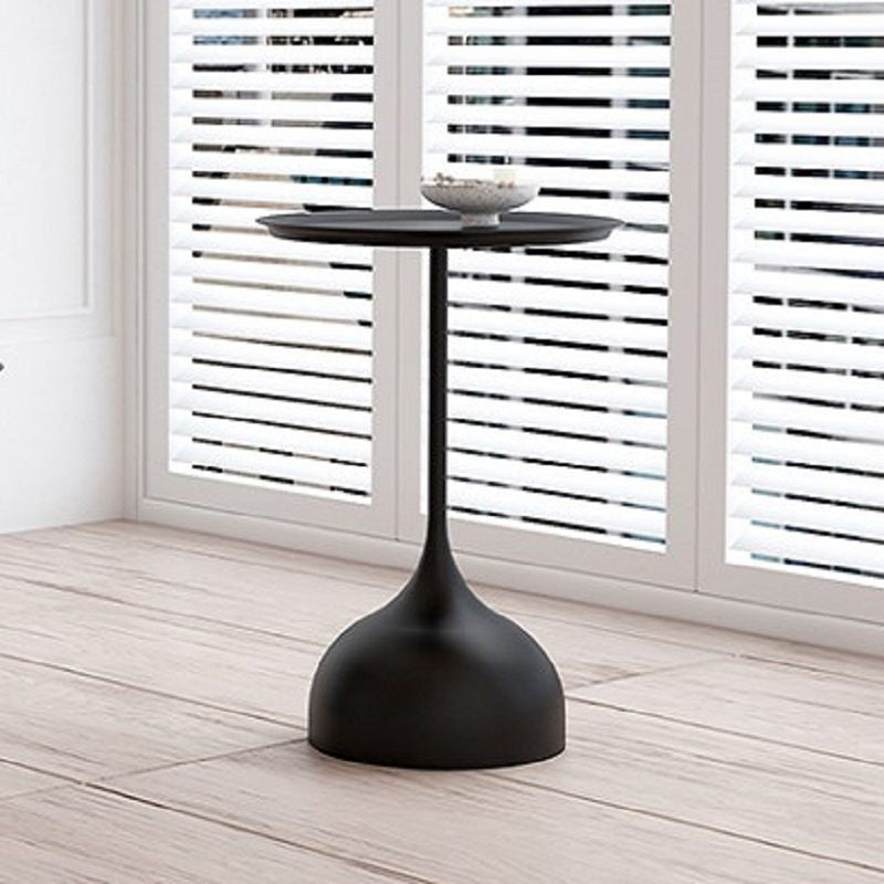 Medieval Modern Style Round Metal Table with Pedestal Base Side Table