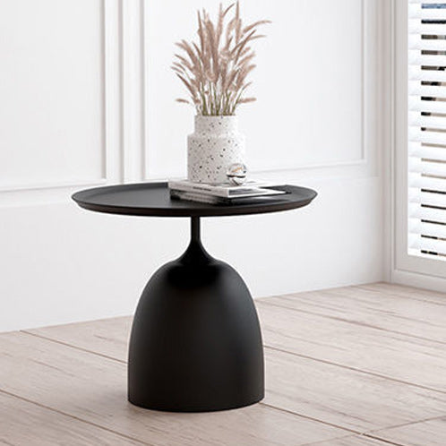 Medieval Modern Style Round Metal Table with Pedestal Base Side Table