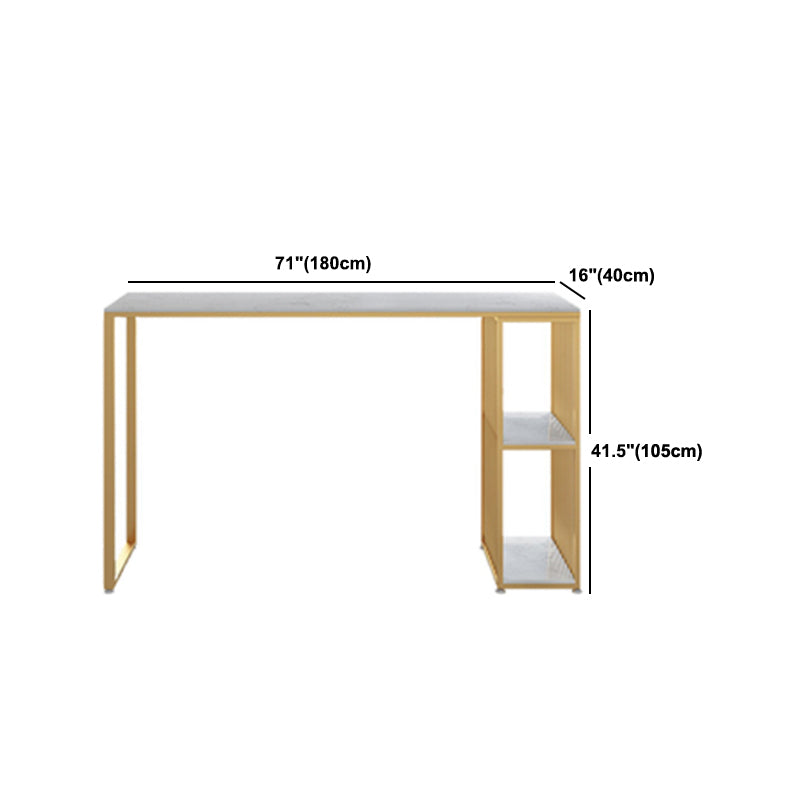 Living Room Bar Stool Table with Storage Glam Stone White Top Bistro Bar Table