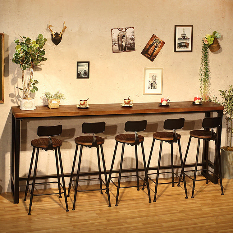 Modern Coffee Shop Cocktail Bar Table Trestle Natural Counter Height Dining Table