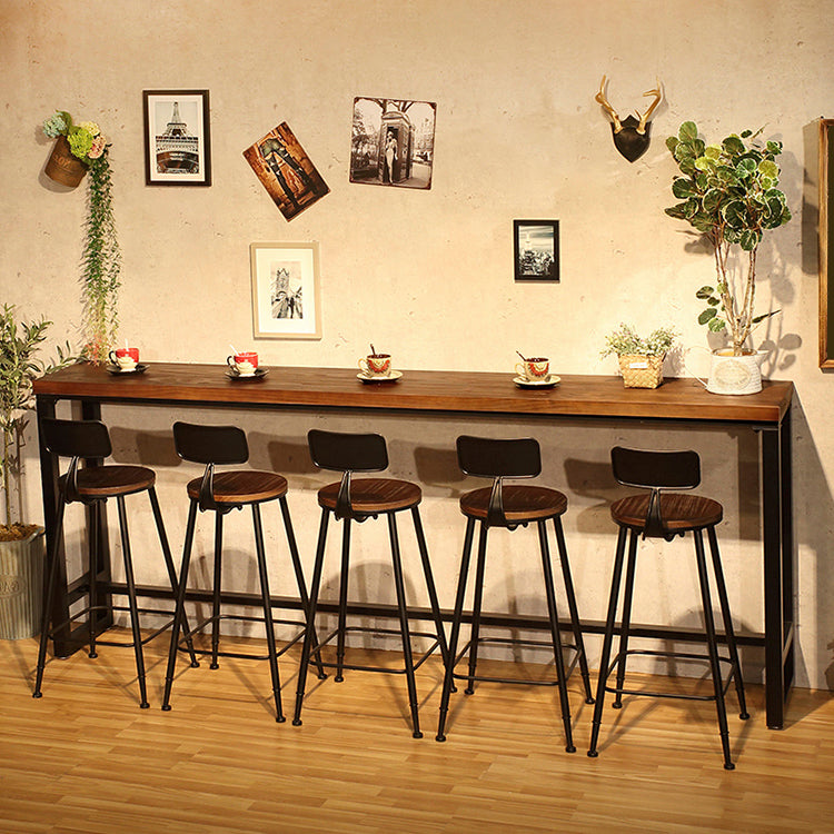 Modern Coffee Shop Cocktail Bar Table Trestle Natural Counter Height Dining Table