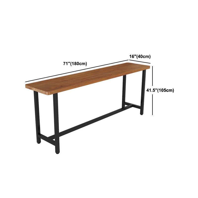 Indoor Rectangle Counter Height Table Trestle Solid Wood Natural Counter Table