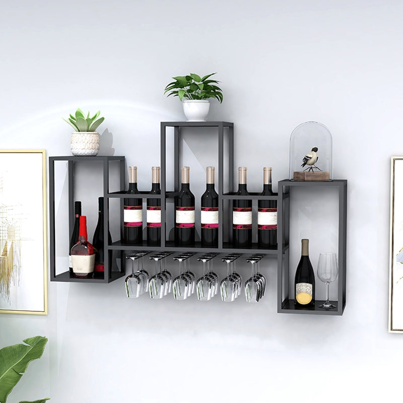 Luxury Iron Wine Rack Wall Mounted Wine Glass Stemware Rack Holder