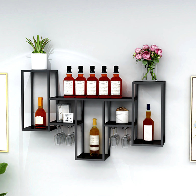 Luxury Iron Wine Rack Wall Mounted Wine Glass Stemware Rack Holder