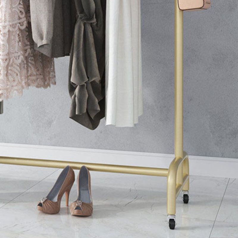 Contemporary Coat Rack Free Standing Metal Hall Stand with Wheels