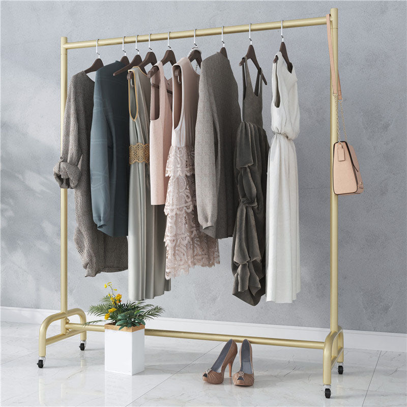 Contemporary Coat Rack Free Standing Metal Hall Stand with Wheels