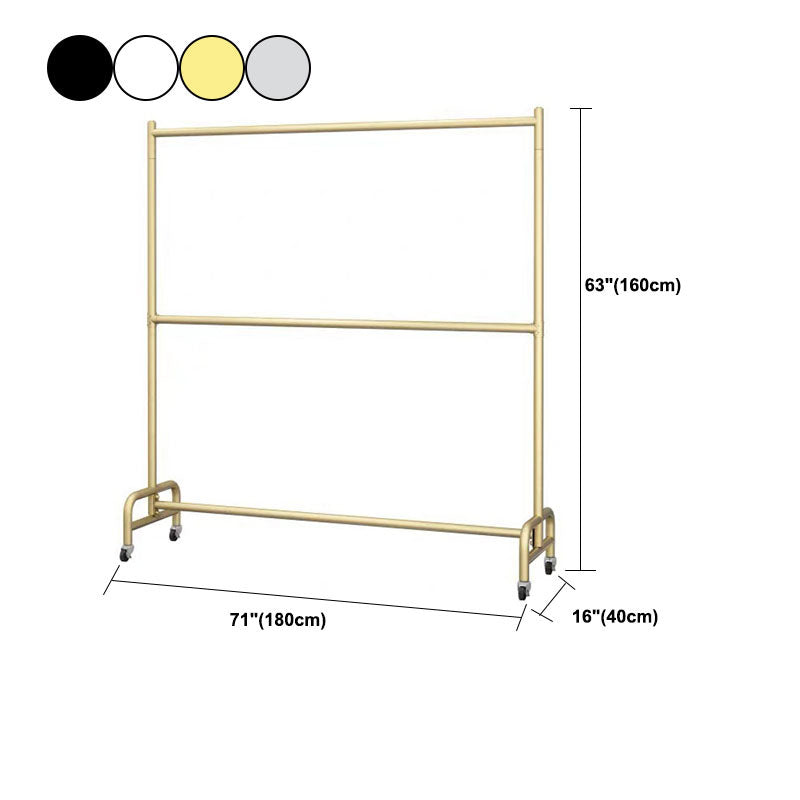 Contemporary Coat Rack Free Standing Metal Hall Stand with Wheels