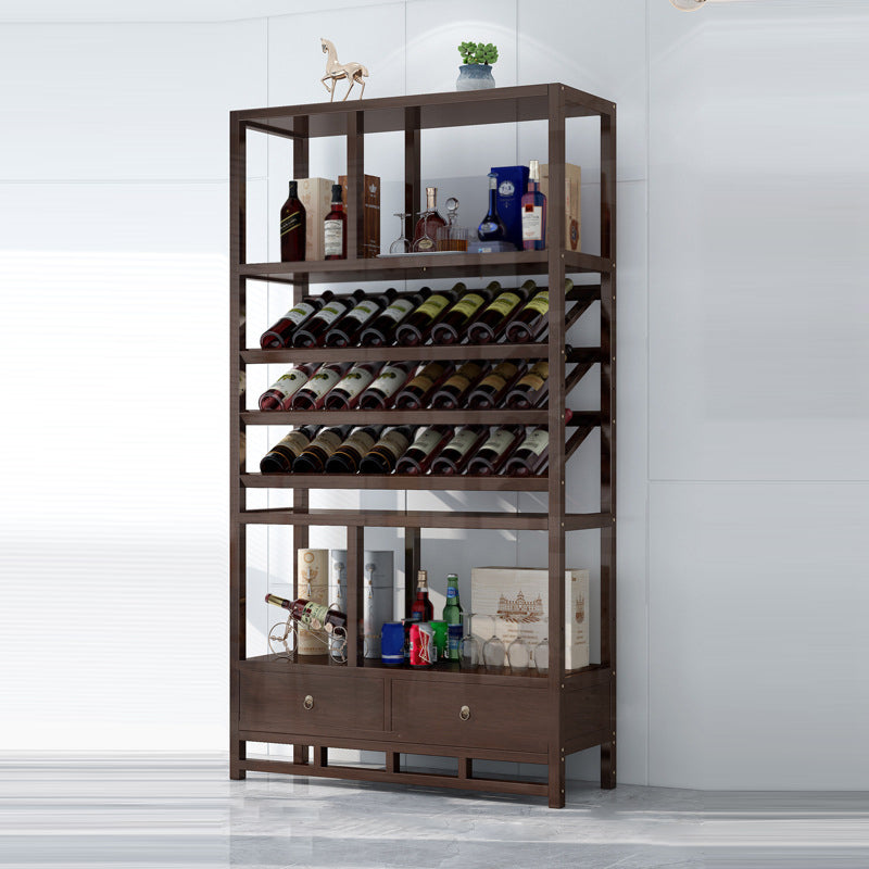 Mid-Century Modern Wood Bottle Holder Floor Wine Bottle Rack for Living Room