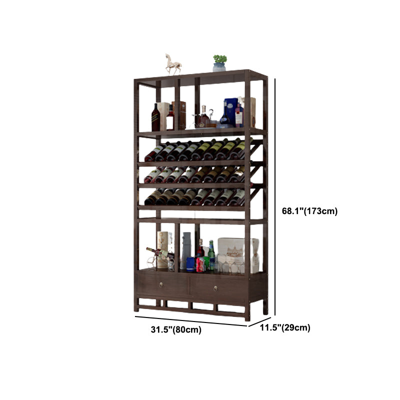 Mid-Century Modern Wood Bottle Holder Floor Wine Bottle Rack for Living Room