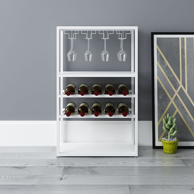 Iron Freestanding Wine Bottle & Glass Rack Industrial Wine Rack