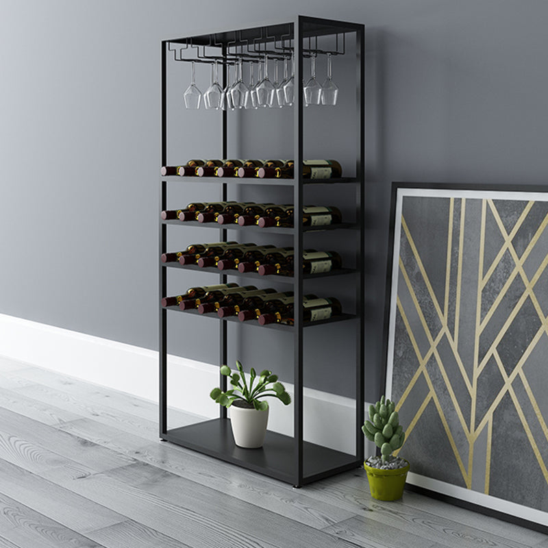 Iron Freestanding Wine Bottle & Glass Rack Industrial Wine Rack