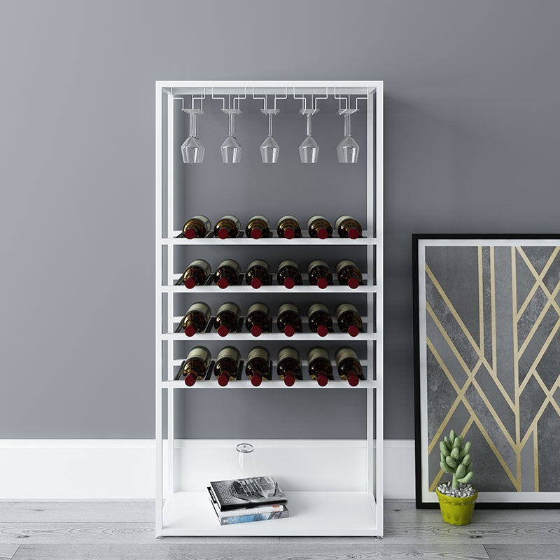 Iron Freestanding Wine Bottle & Glass Rack Industrial Wine Rack