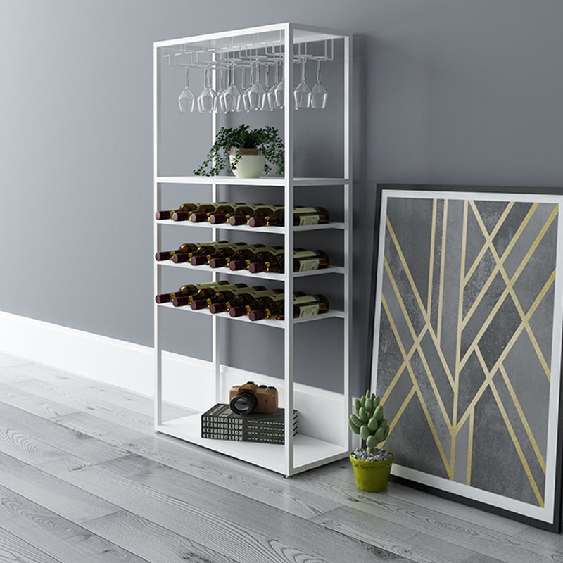 Iron Freestanding Wine Bottle & Glass Rack Industrial Wine Rack