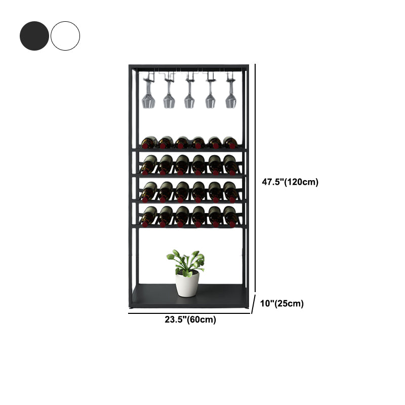 Iron Freestanding Wine Bottle & Glass Rack Industrial Wine Rack