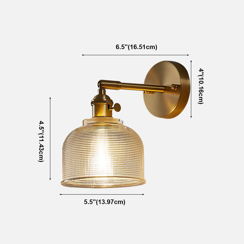 1 Light Cylinder Wall Mounted Light Fixture Industrial Style Metal Wall Sconce Lights in Gold