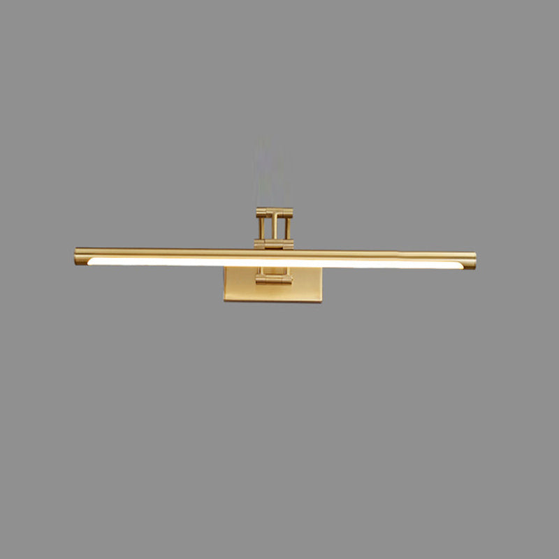 Modern Style Brass Extendable Vanity Light Straight LED Mirror Light in Gold for Bathroom