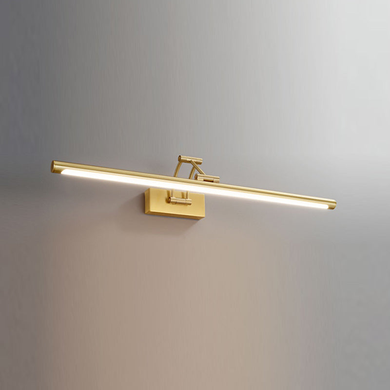 Modern Style Brass Extendable Vanity Light Straight LED Mirror Light in Gold for Bathroom