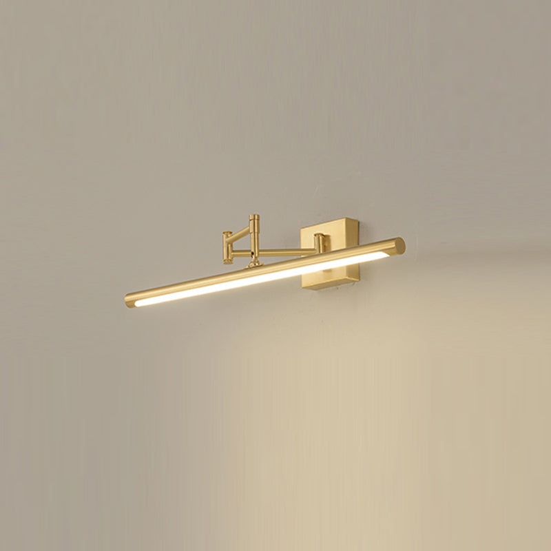 Modern Brass Vanity Light Strip Gold Swing Arm Mirror Light for Bathroom