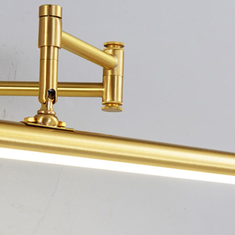 Modern Brass Vanity Light Strip Gold Swing Arm Mirror Light for Bathroom