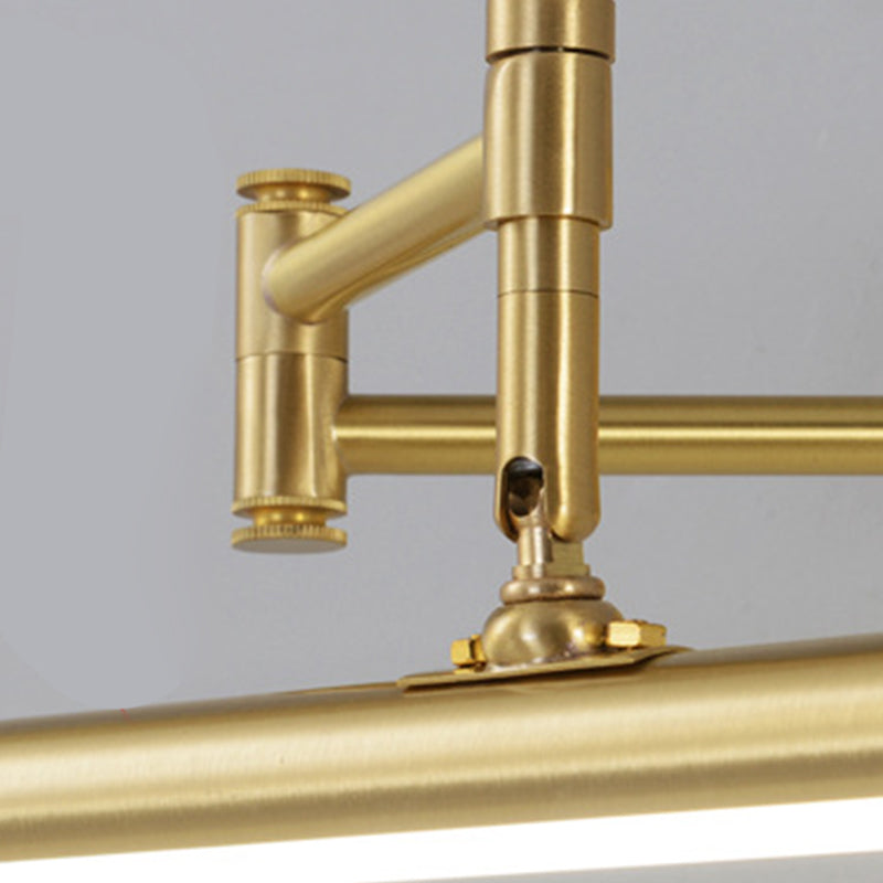 Modern Gold Vanity Light Strip Brass Swing Arm Mirror Light for Bathroom