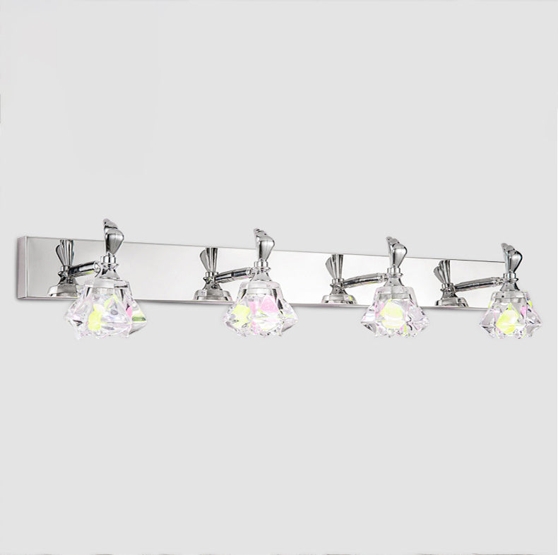 Modern Geometric Vanity Lighting Fixtures Crystal Multi Lights Vanity Wall Sconce