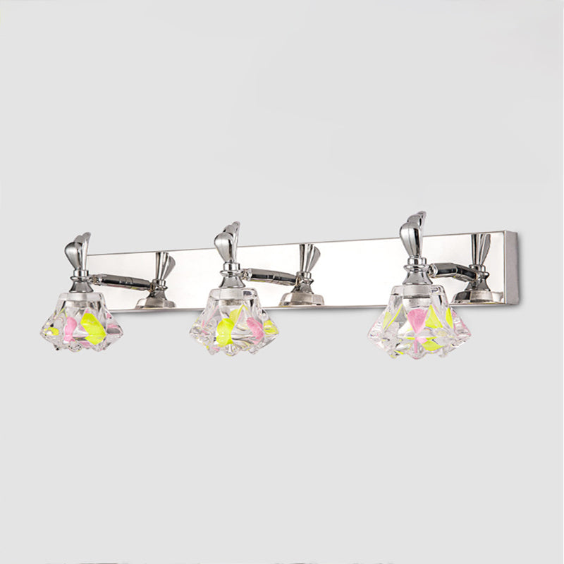 Modern Geometric Vanity Lighting Fixtures Crystal Multi Lights Vanity Wall Sconce