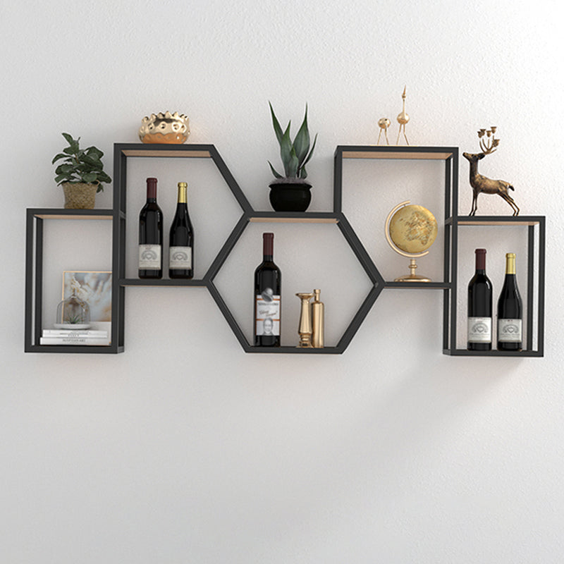 Industrial Wall Mounted Wine Bottle & Glass Rack Metal Wine Rack