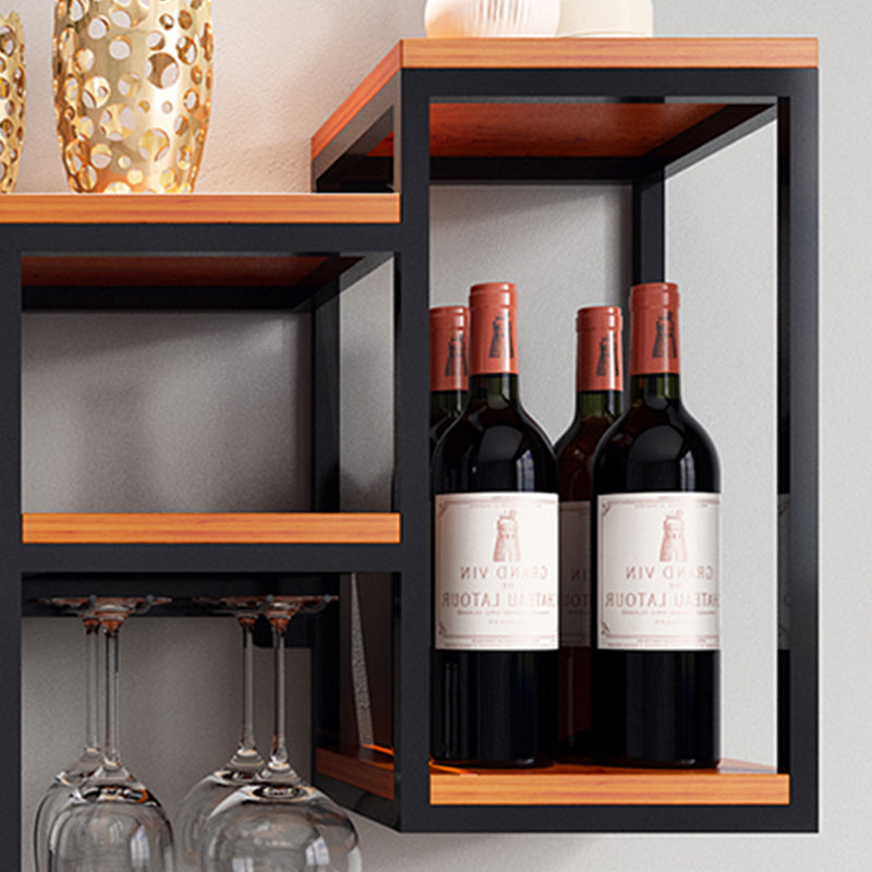 Modern Metal Wine Rack Kit Wall Mounted Wine Holder Rack 7.9" Wide