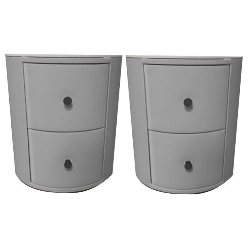 Glam Night Table Faux Leather and Genuine Marble Bedside Cabinet Drawers Included