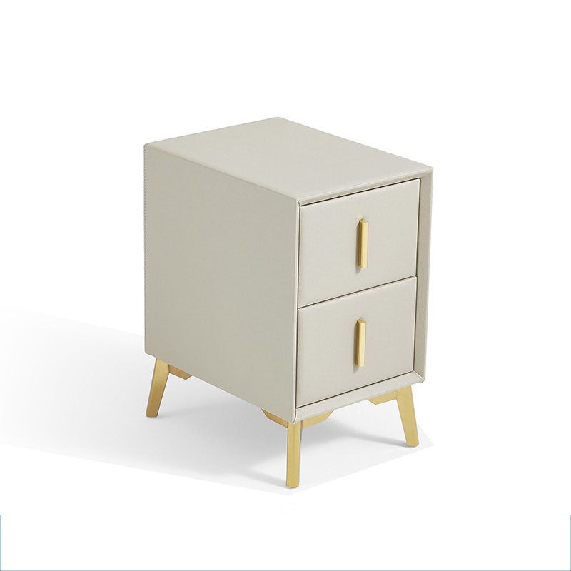 Wood Nightstand Glam 2 Drawer Night Table with Legs for Bedroom