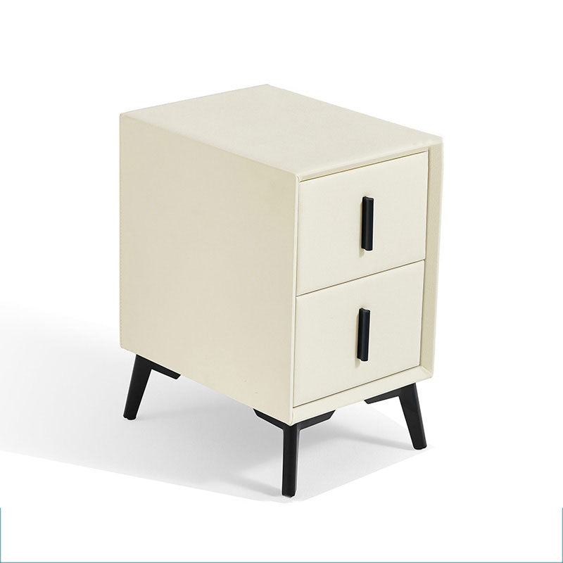 Wood Nightstand Glam 2 Drawer Night Table with Legs for Bedroom