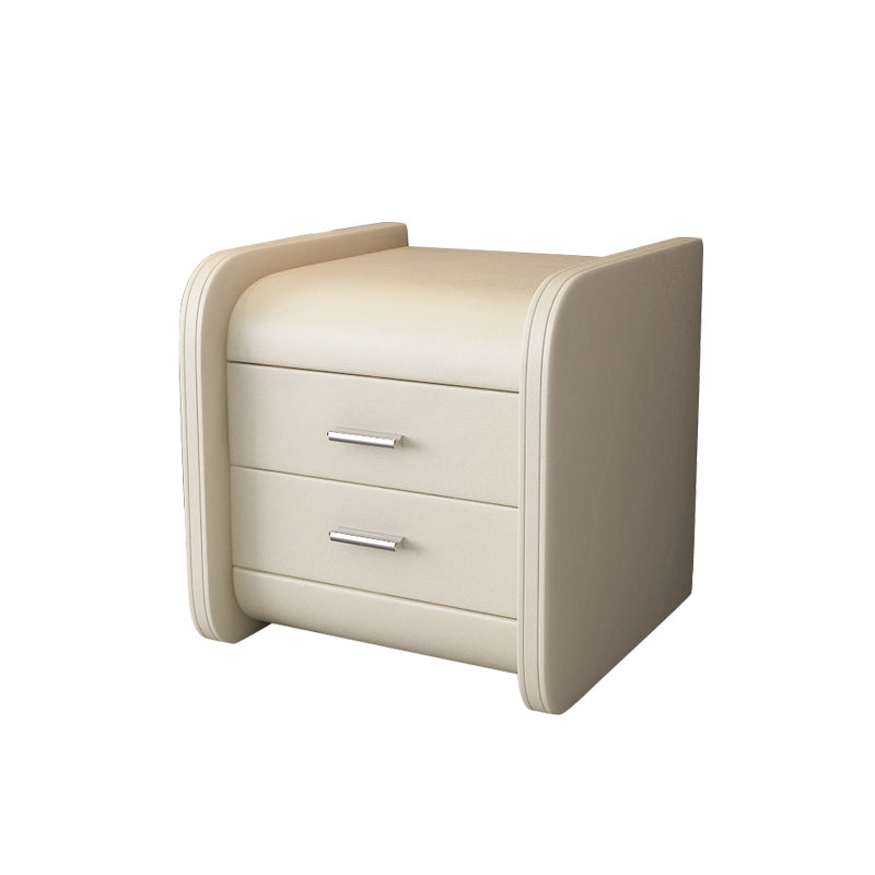 Leather 19.29 H Nightstand Contemporary Night Table with Drawers